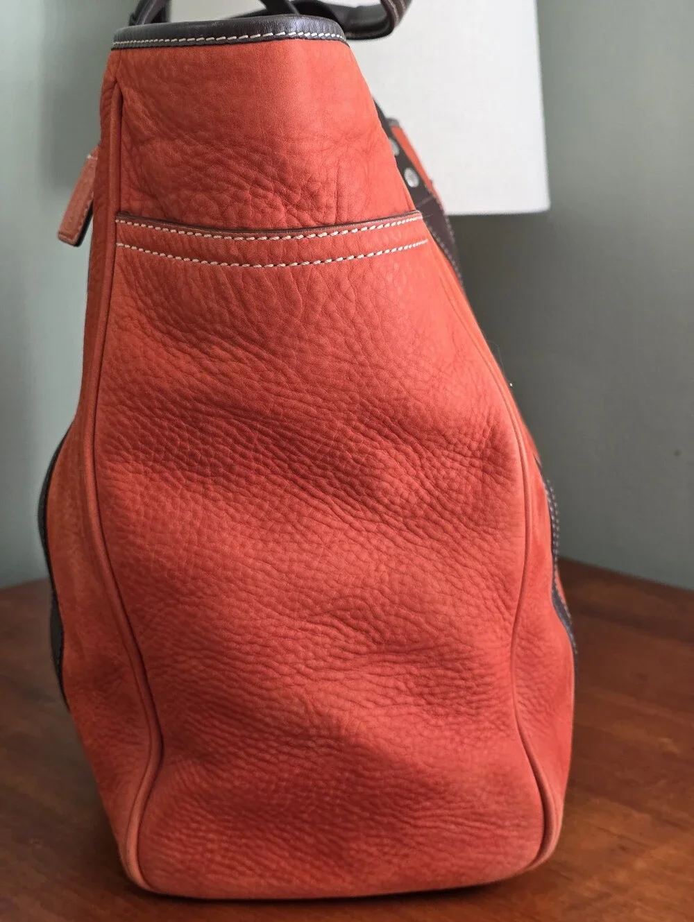 Coach Leatherware 5728 Vintage Orange Nubuck Leather Work Travel Tote Bag 2004